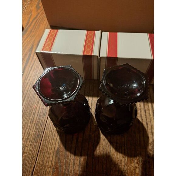 Vintage Avon 1982 1876 Cape Cod Ruby Red Water Goblets Set of 2 NOS w/ Box #2 - Picture 3 of 6